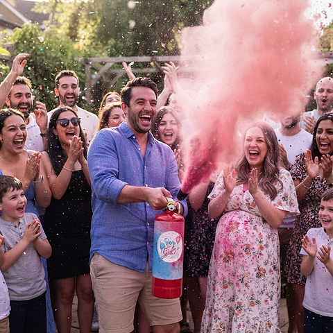 Pink Smoke Extinguisher Gender Reveal Color Powder 1000gr (One Time Use)