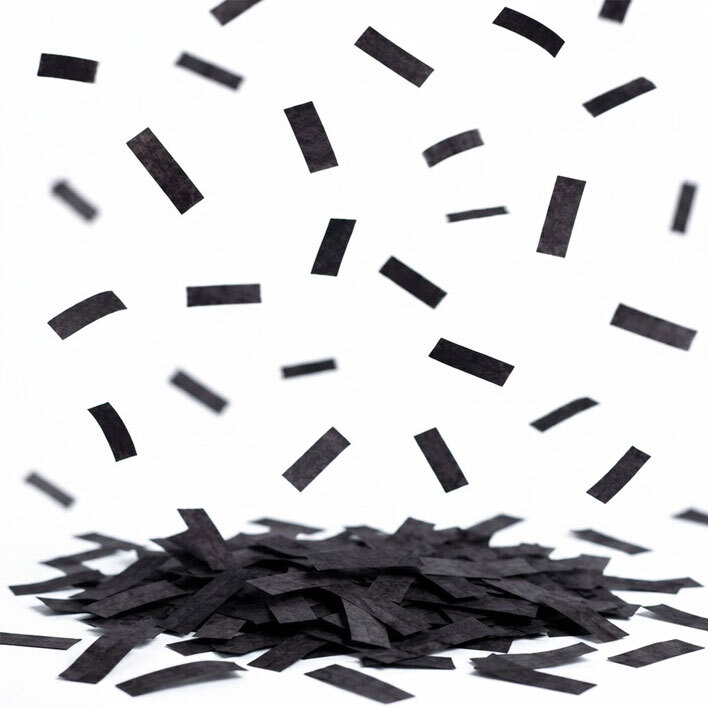 Paper Confetti Black 2cm x 5cm - Pack (1 kg)