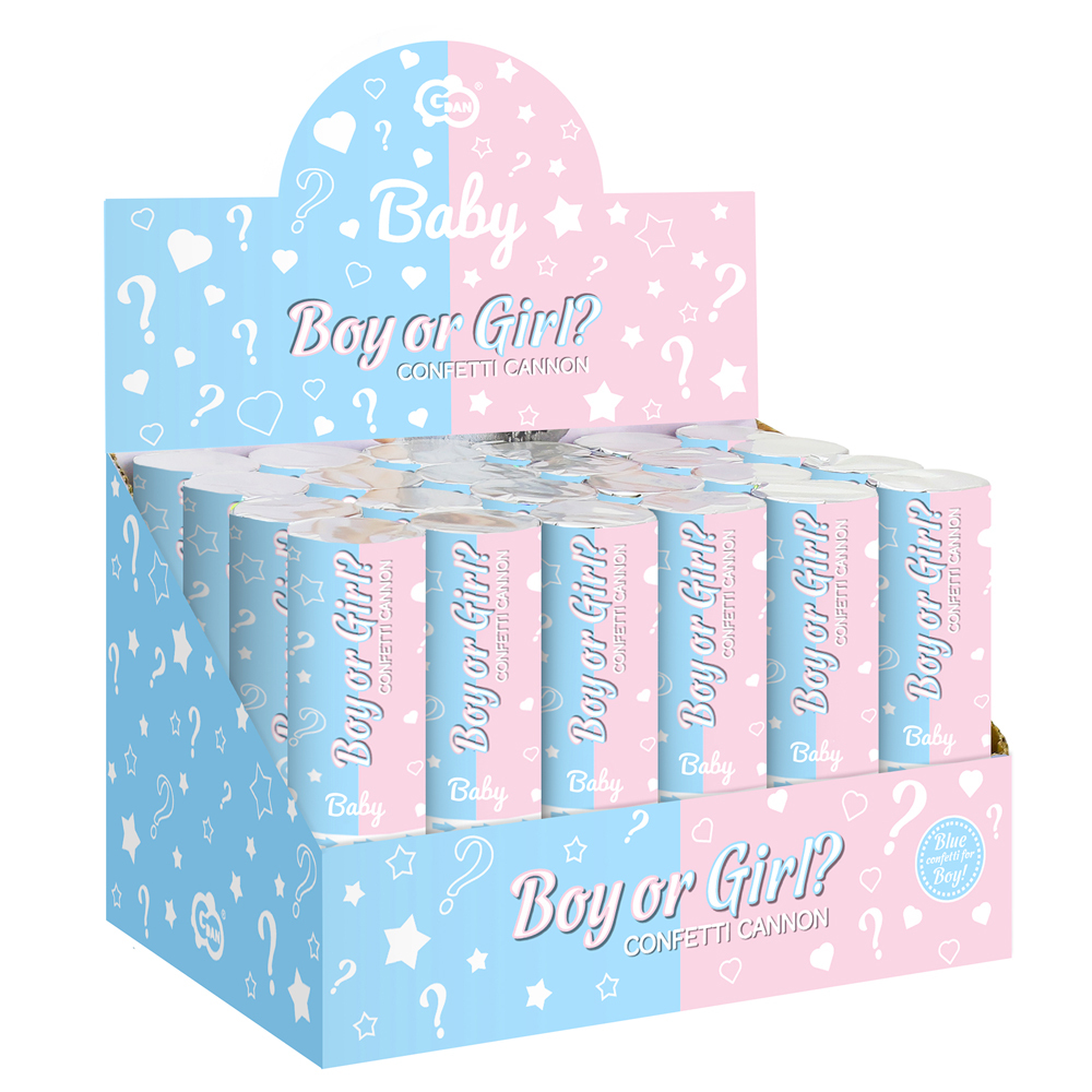 Κανονάκι κομφετί Gender Reveal ροζ - 15 εκατοστά (Τεμάχιο) 4