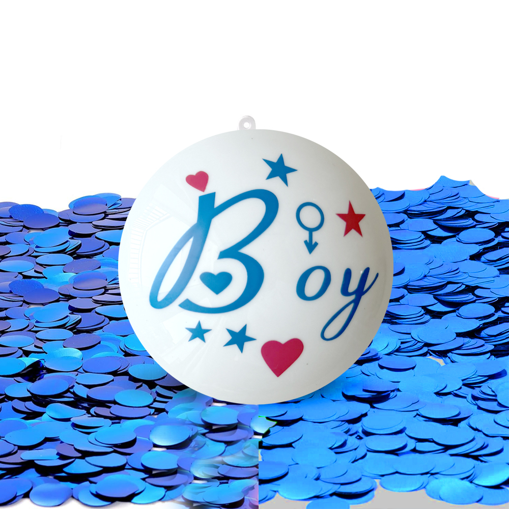 Μπάλα Gender Reveal Boy or Girl με Μπλε Κομφετί 3