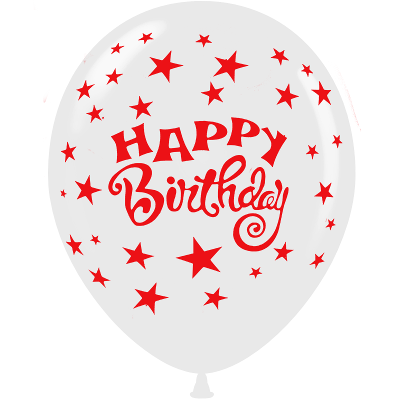 Μπαλόνια 30cm Happy Birthday all around εκτύπωση σε 5 χρώματα (15 τεμάχια σε συσκευασία) 3
