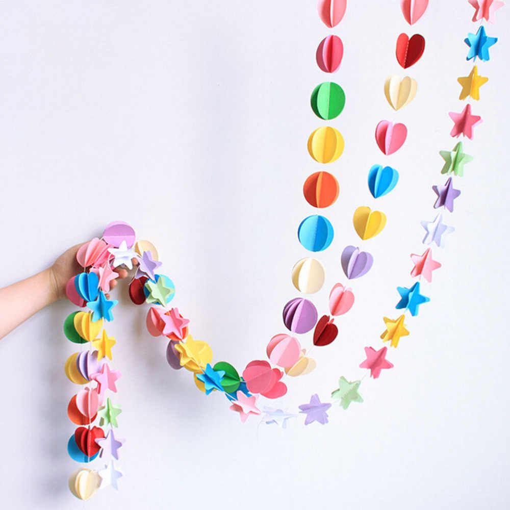 Garland 3d hanging paper shape round