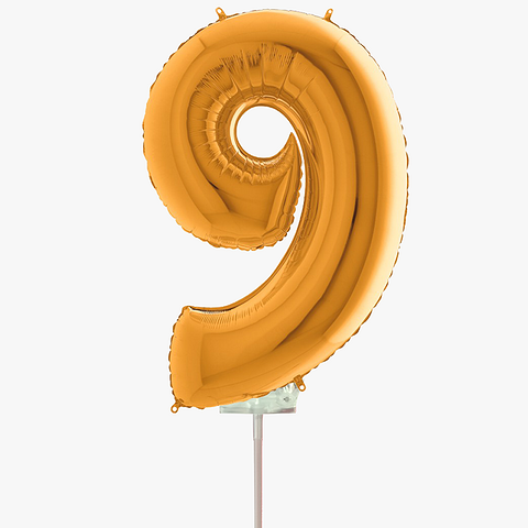 Μπαλόνια foil χρυσό minishape No 9 | 5 τεμάχια