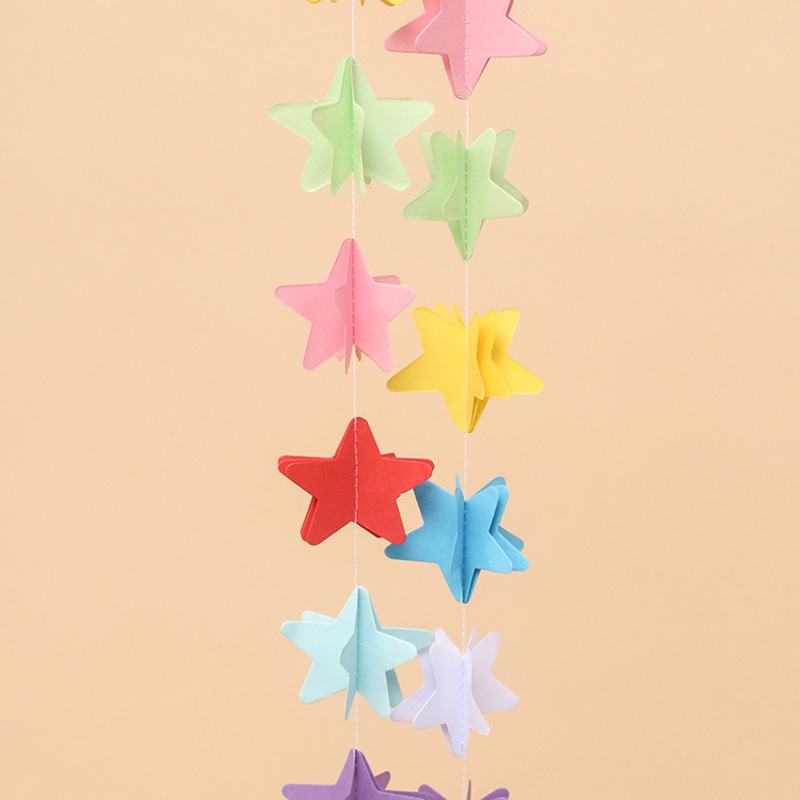 Garland 3d paper hanging star shape
