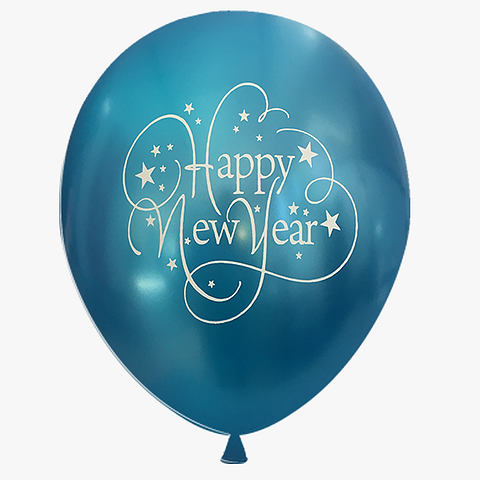 Μπαλόνια 12 ιντσών τυπωμένα Happy New Year περλέ 100 τεμάχια 