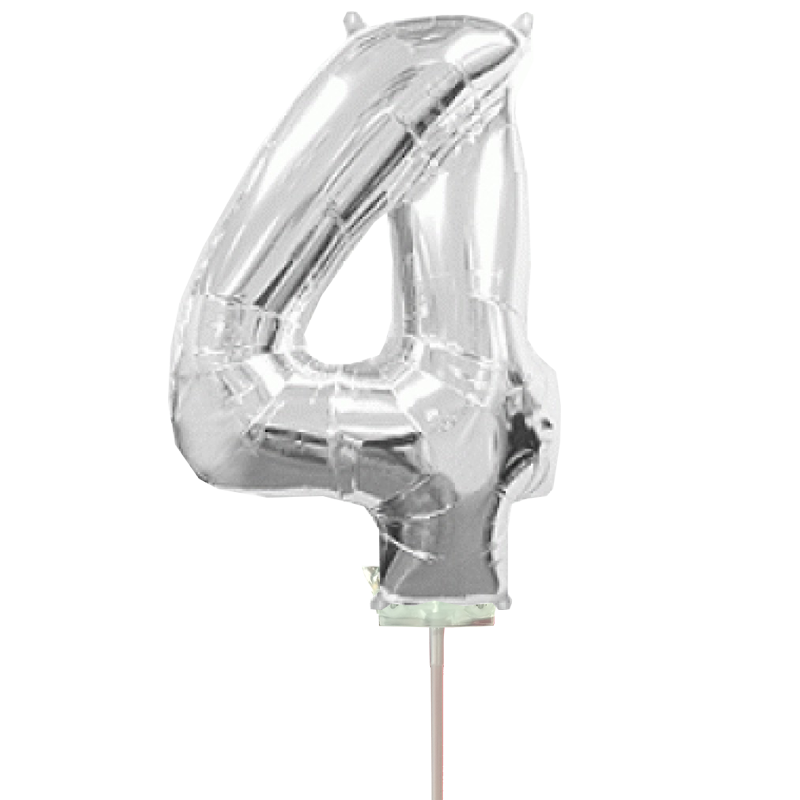 Μπαλόνια foil ασημί minishape No 4 | 5 τεμάχια