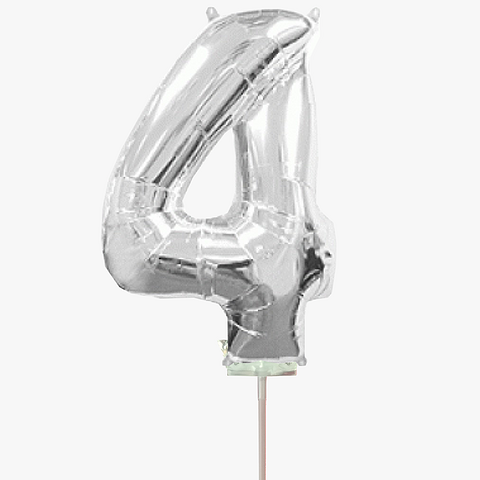 Μπαλόνια foil ασημί minishape No 4 | 5 τεμάχια