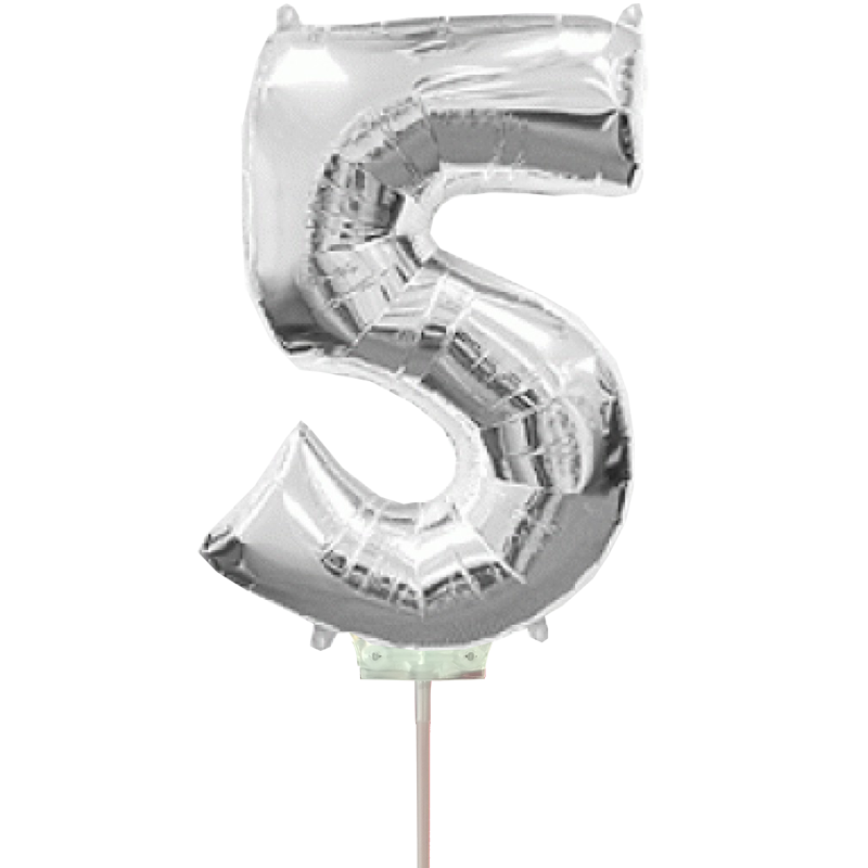 Μπαλόνια foil ασημί minishape No 5 | 5 τεμάχια