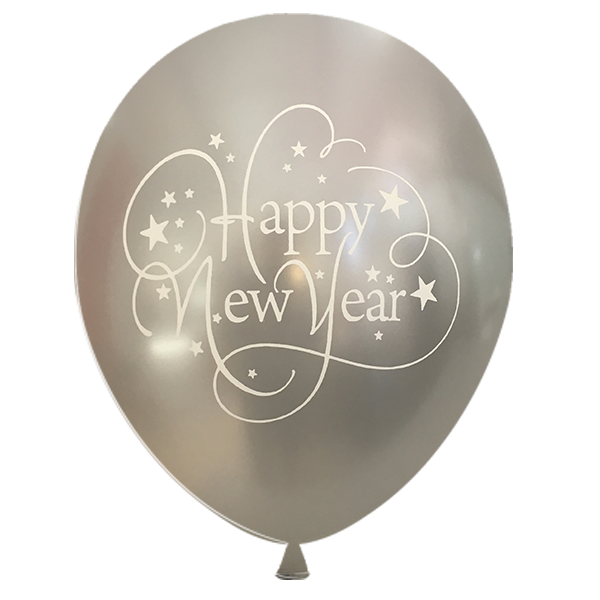 Μπαλόνια 12 ιντσών τυπωμένα Happy New Year περλέ 100 τεμάχια 3