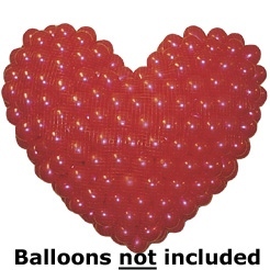 Balloon drop net heart shape