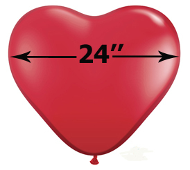 Balloons latex 24'' heart pastel colors 1 pc