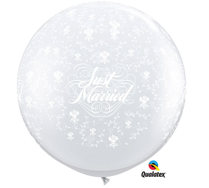 Qualatex Μπαλόνια Just Married διάφανο 3 feet ND
