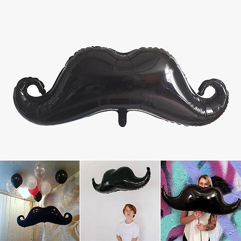 Balloon supershape moustashe black 42 inch