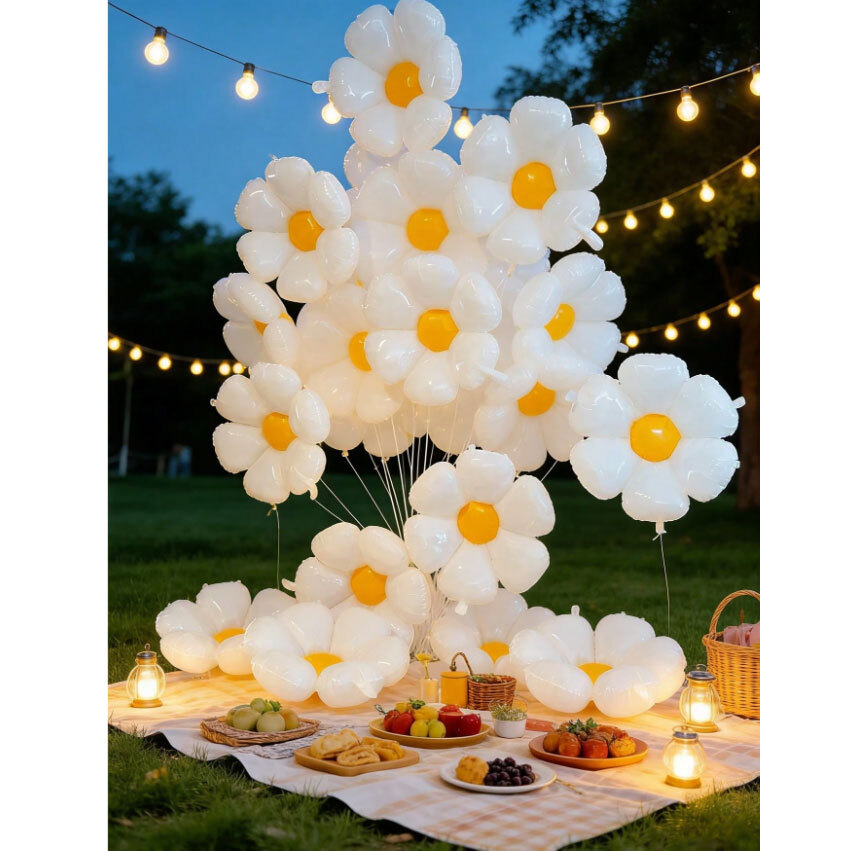 Balloon Daisy White with Yellow (Packaged)