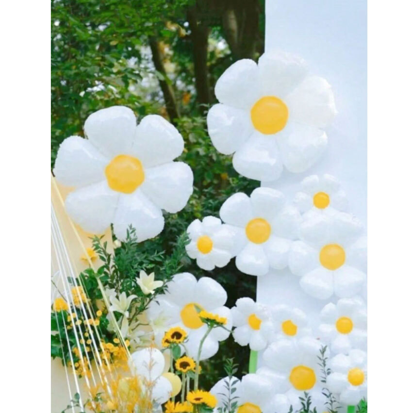 Balloon Daisy White with Yellow (Packaged)