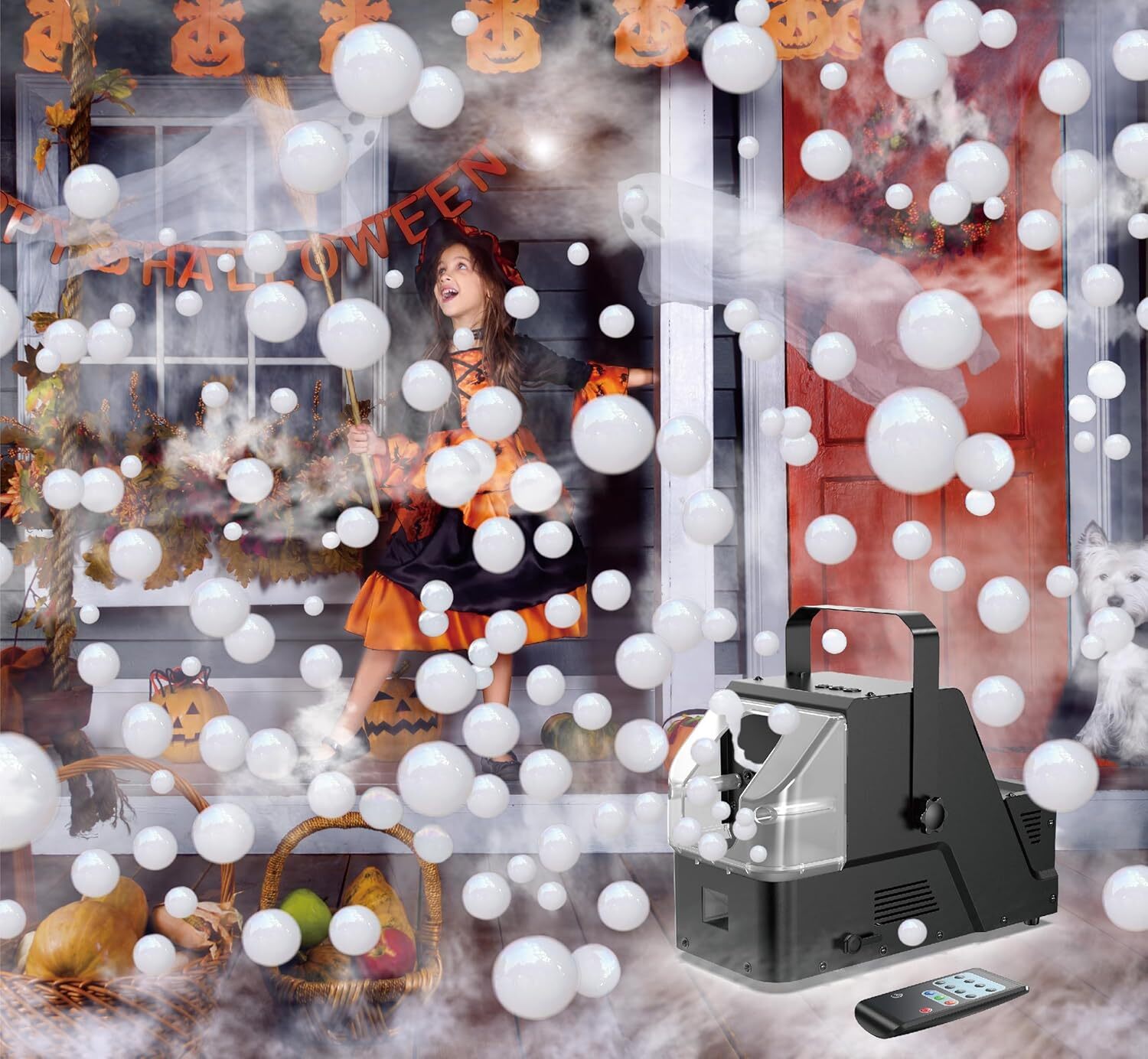 Bubble Smoke Machine 3-in-1 - with Remote Control - 450W