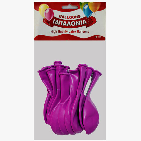 Μπαλόνια 13 ιντσών περλέ φούξια 15 τεμάχια