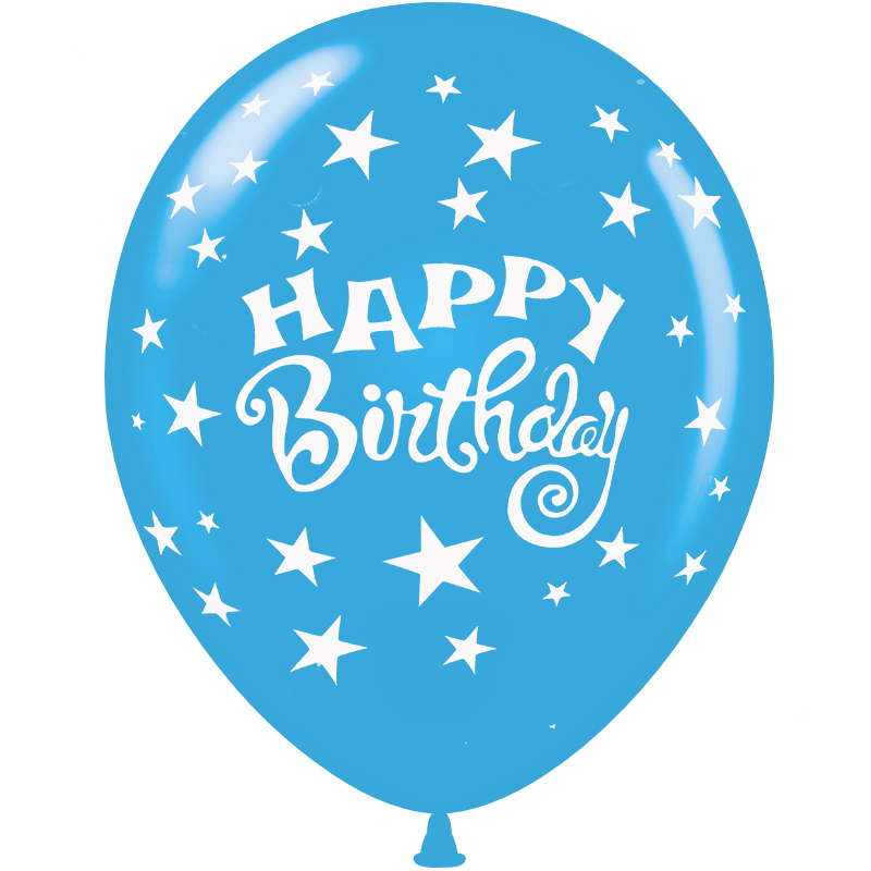 Μπαλόνια 30cm Happy Birthday all around εκτύπωση σε 5 χρώματα (15 τεμάχια σε συσκευασία) 8