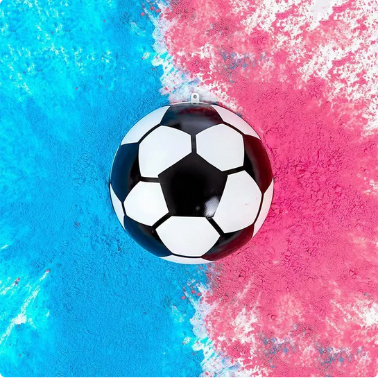 Μπάλα Ποδοσφαίρου Gender Reveal με Γαλάζια Πούδρα 6