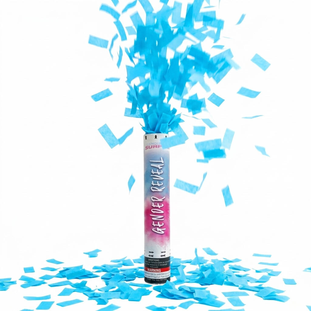 Blue Gender Reveal Confetti Cannon - 30 cm