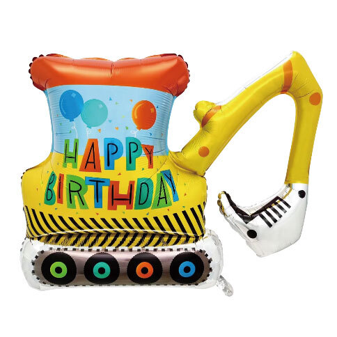 Balloon Bulldozer with Happy Birthday 100cm (Packaged)