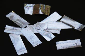 Glitter silver foil 2cm x 5 cm package 1 kg