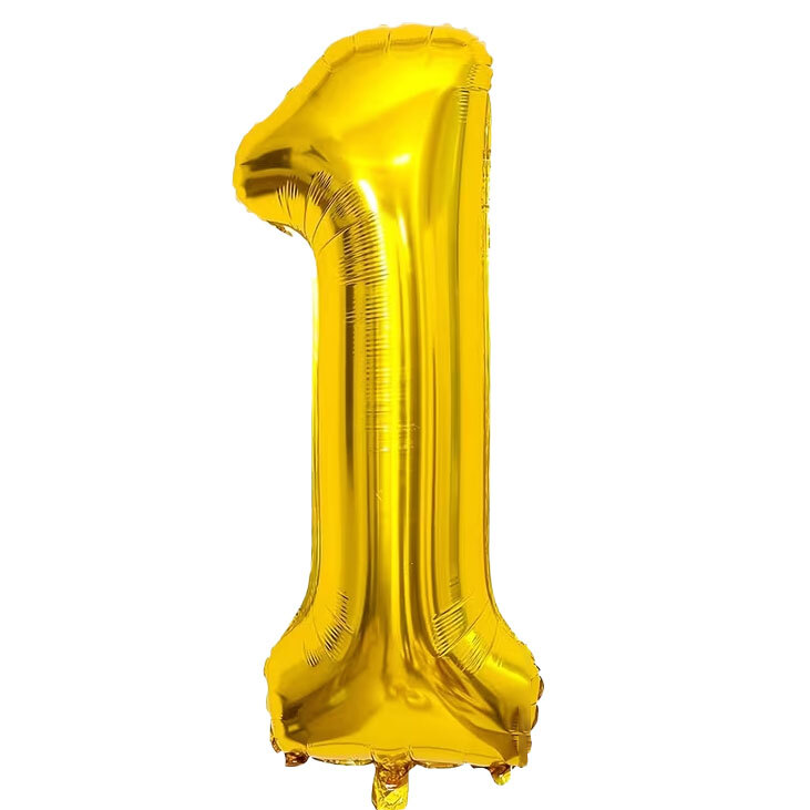 Μπαλόνι Αριθμός Νο 1 Χρυσό 86 cm για ήλιο Slim size (Συσκευασμένο)