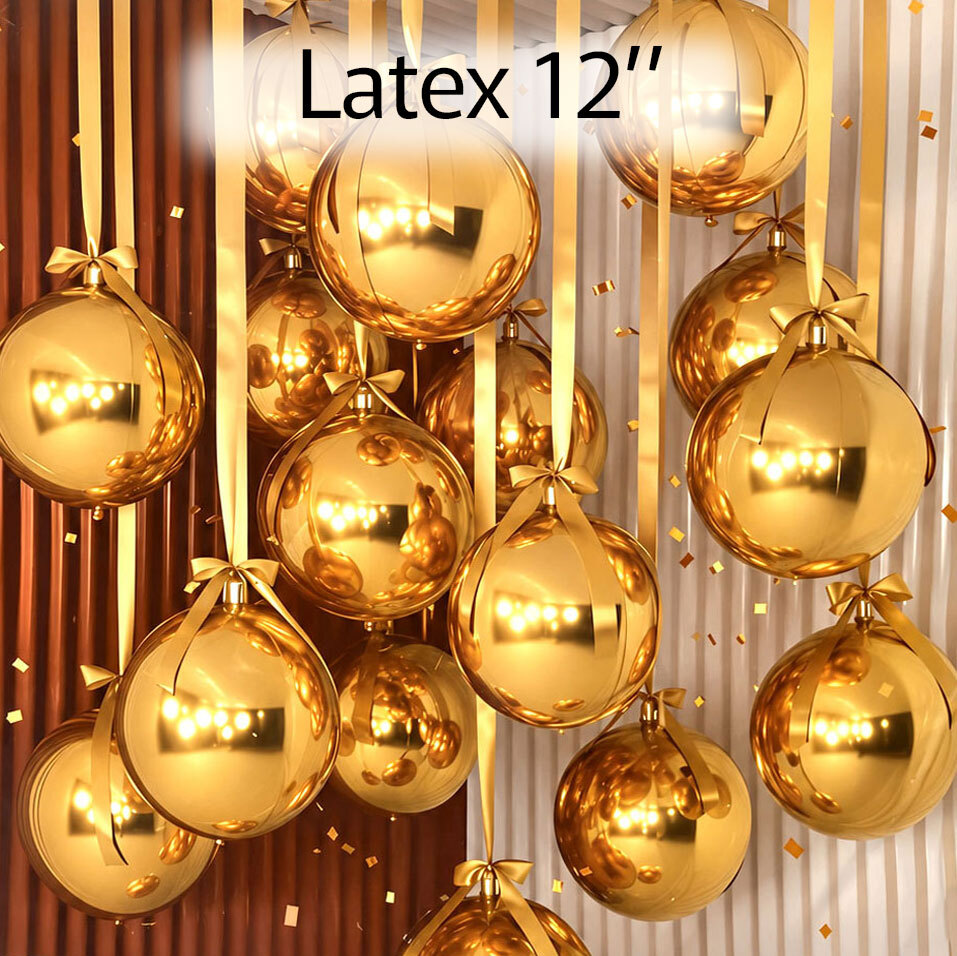 Μπαλόνια Latex Elegant Decoration Χρυσά σετ 69 τεμ (περιλαμβάνει τα μπαλόνια και τις κορδέλες τους)  
