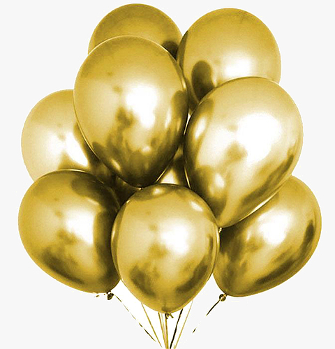 Balloons Extra Metallic Chrome 14 inch 50 pcs pack GOLD