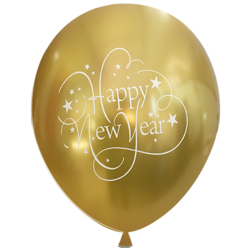 Μπαλόνια 12 ιντσών τυπωμένα Happy New Year 15 τεμάχια περλέ ΣΥΣΚΕΥΑΣΜΕΝΑ 3