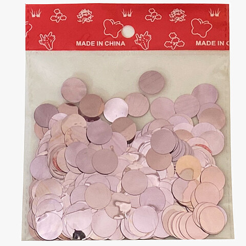 Στρογγυλό rose gold κομφετί 1,5 cm, σακουλάκι 22 gr