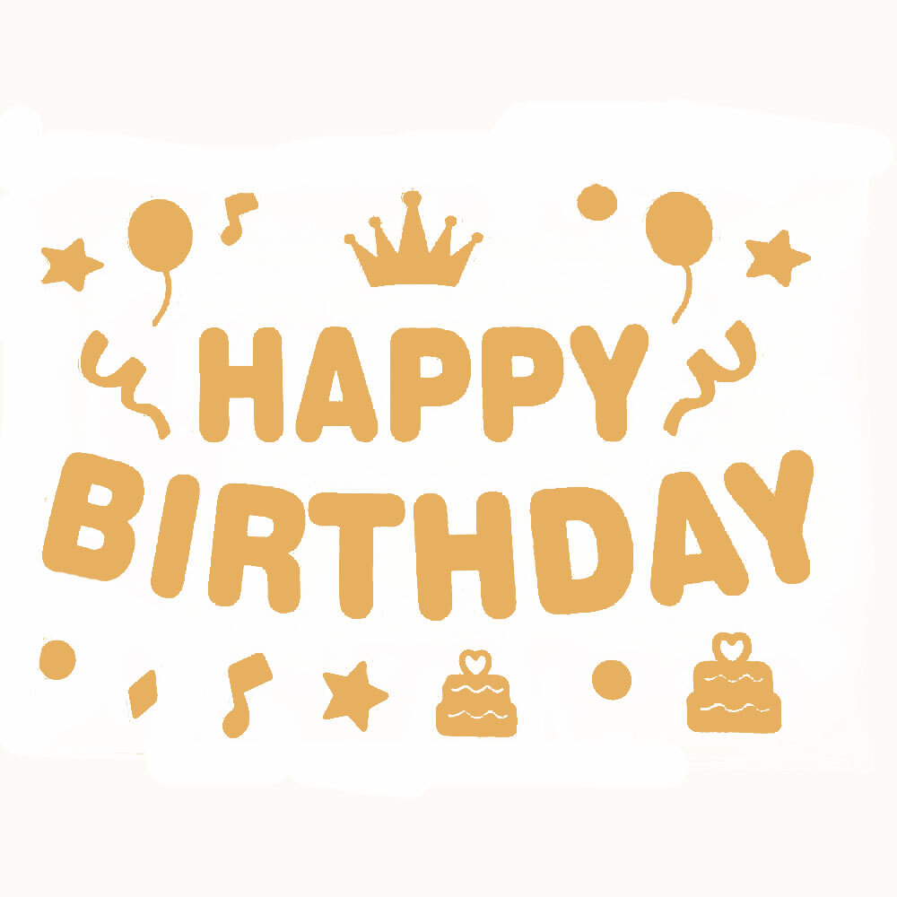Happy Birthday rose gold sticker, for balloons