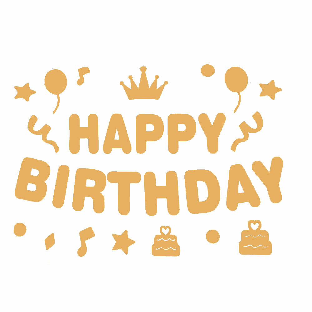 Αυτοκόλλητο 27 εκατοστά Happy Birthday rose gold, για κάθε χρήση