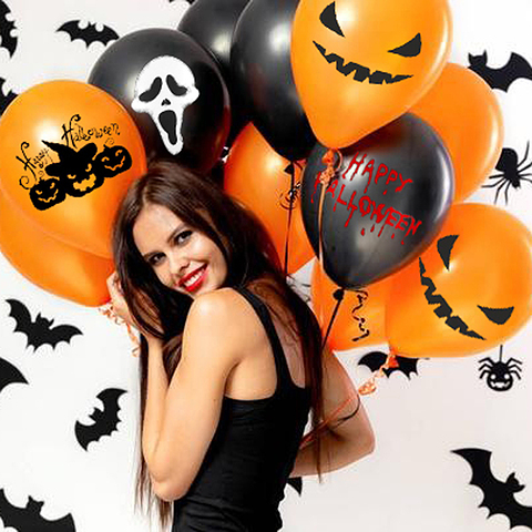 Μπαλόνια 12 ιντσών πορτοκαλί Halloween Smile (15 τεμάχια)