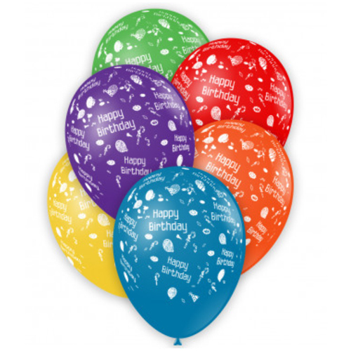 Balloons latex 12'' Happy birthday all around 100 pcs