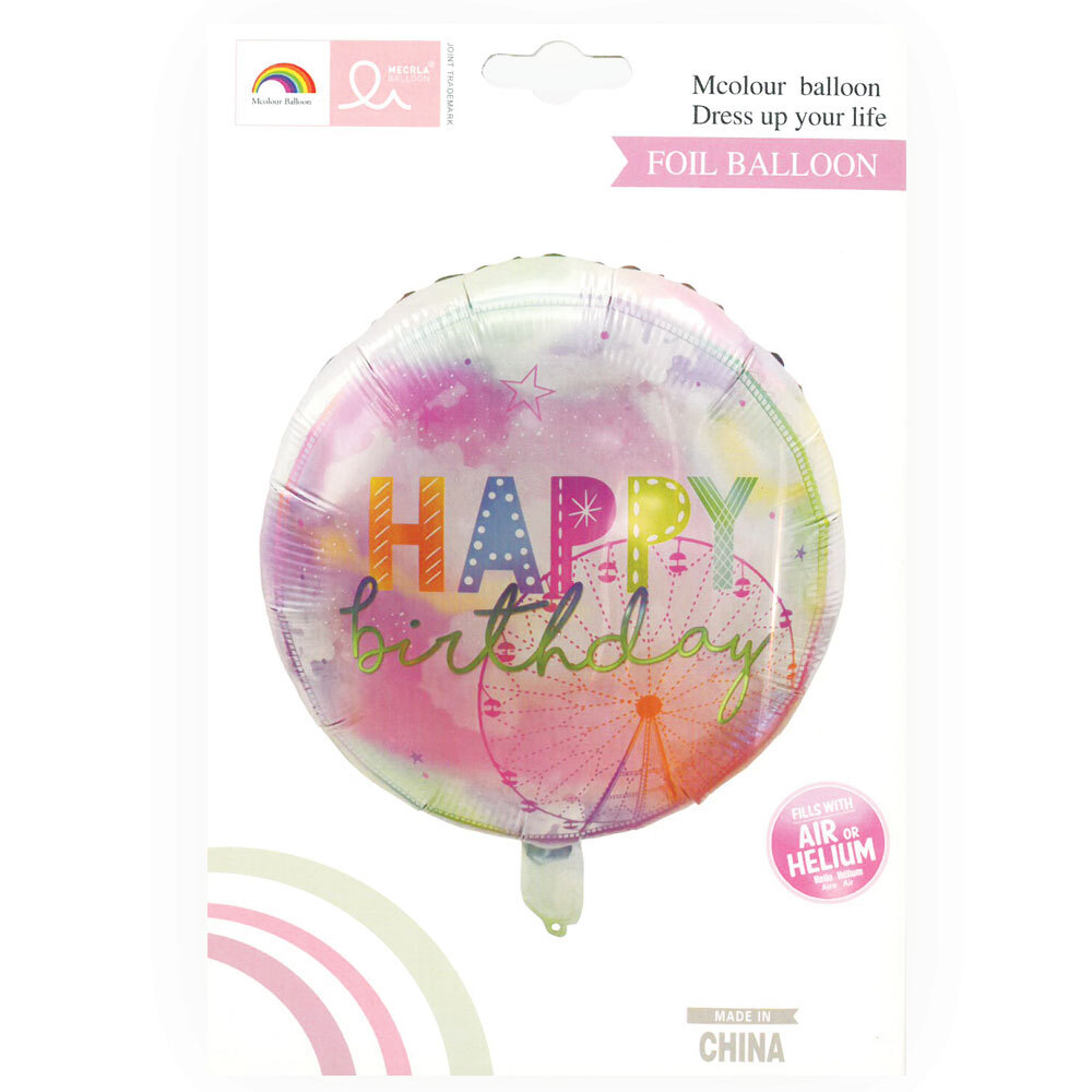 Μπαλόνι 18'' Happy Birthday Luna Park (Συσκευασμένο) 2
