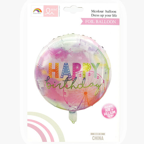 Μπαλόνι 18'' Happy Birthday Luna Park (Συσκευασμένο)