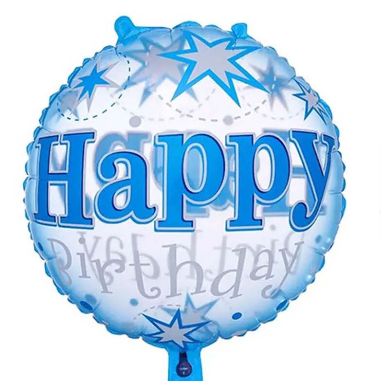 Balloon Happy Birthday Blue Transparent (Packaged)