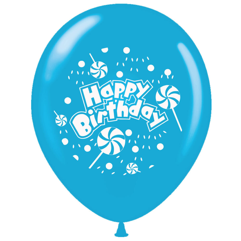 Balloons printed Happy Birthday 100 pcs pack mix colors