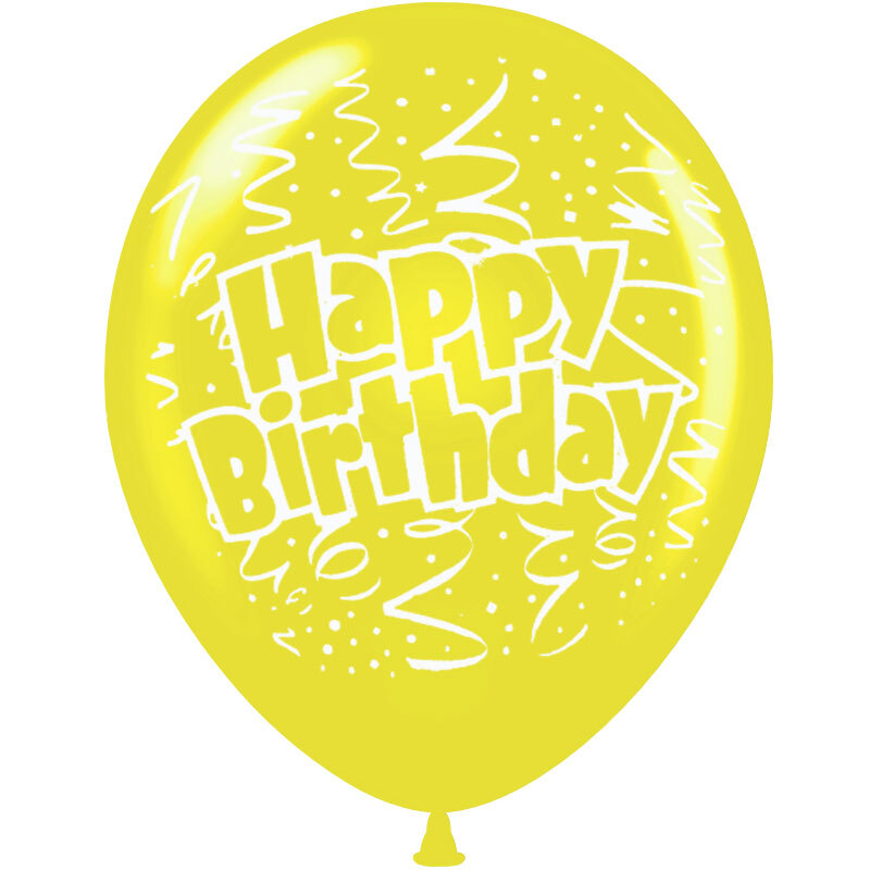 Μπαλόνια 12 ιντσών Happy Birthday confetti | 15τεμ | 5 πλευρές εκτύπωση 9