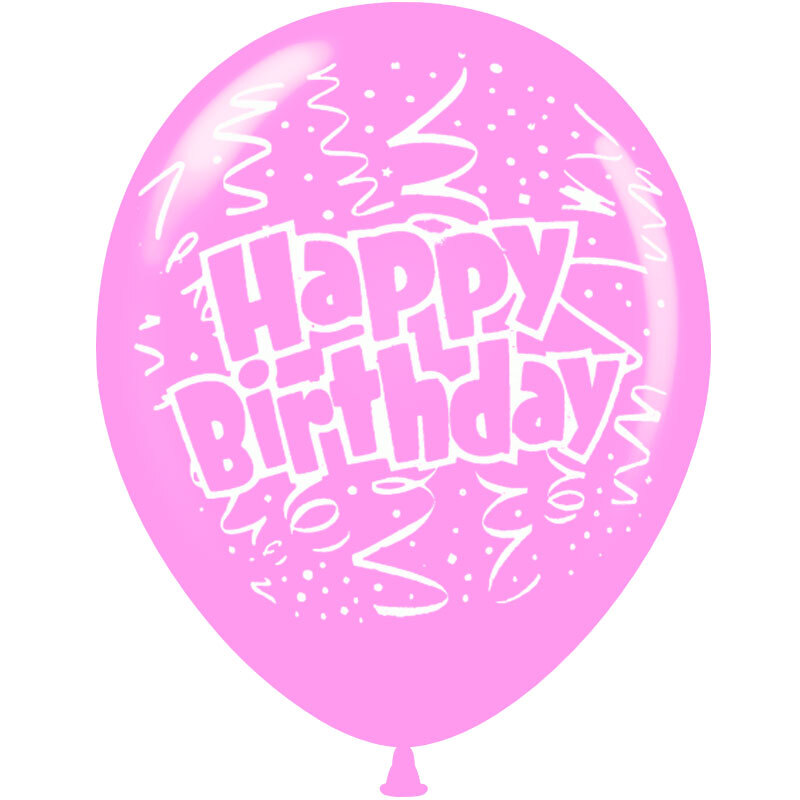 Μπαλόνια 12 ιντσών Happy Birthday confetti | 15τεμ | 5 πλευρές εκτύπωση 8