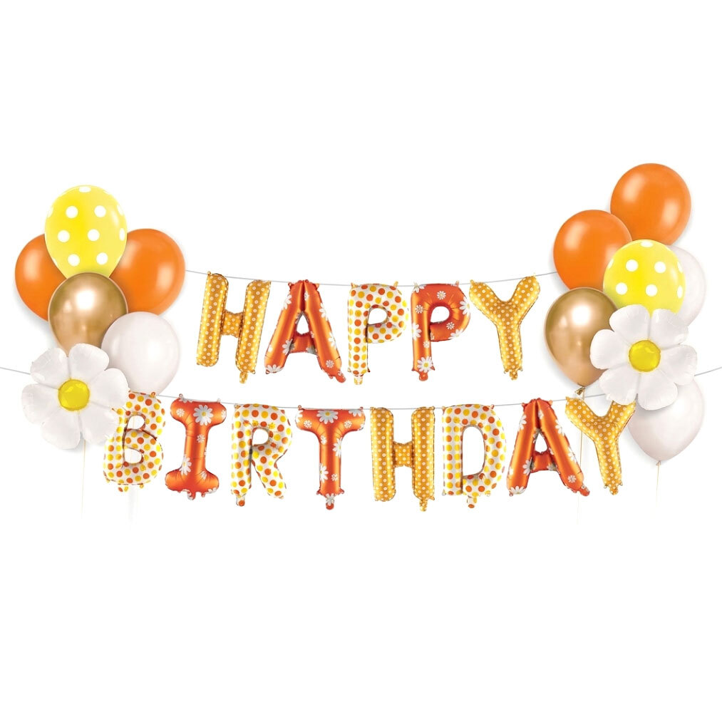Balloons Happy Birthday Daisy Set 23 Pieces (Packaged)