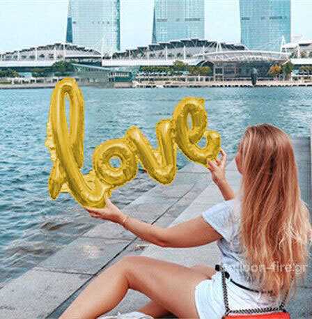 Μπαλόνι LOVE χρυσό σχηματισμένη λέξη 5