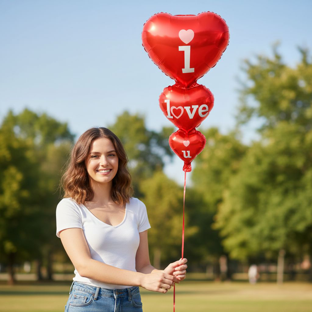 Balloon Triple Heart I Love You - 70 cm