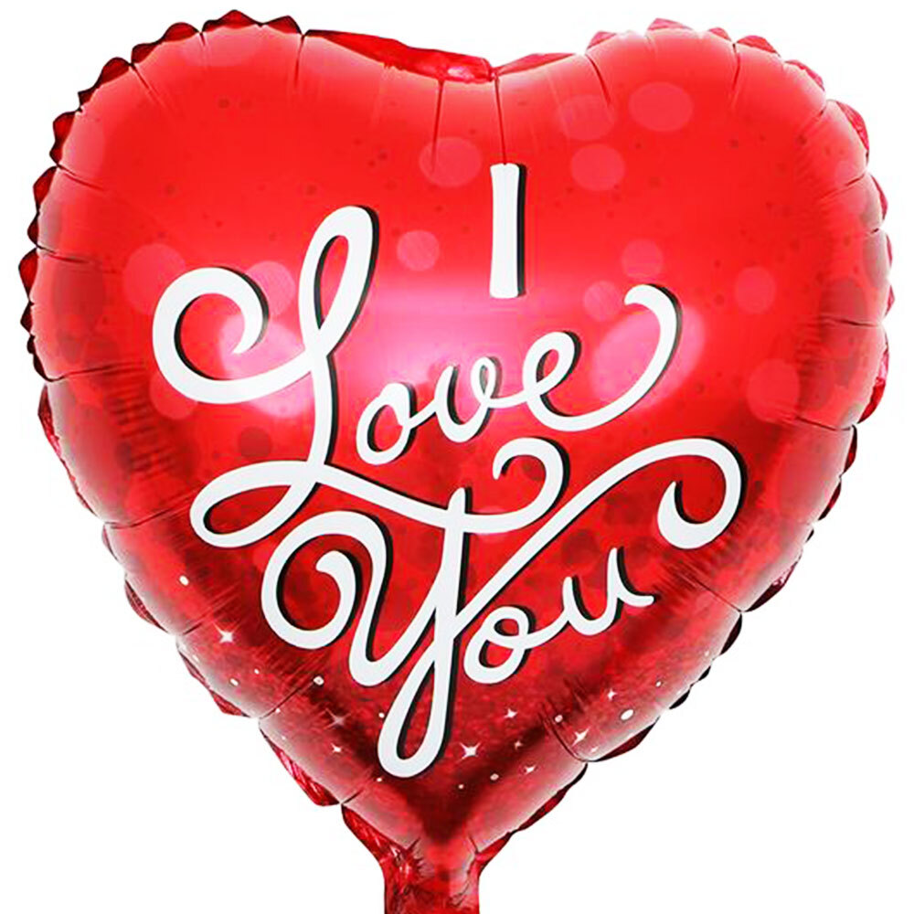 Balloon foil 18 inch heart I Love you dots around
