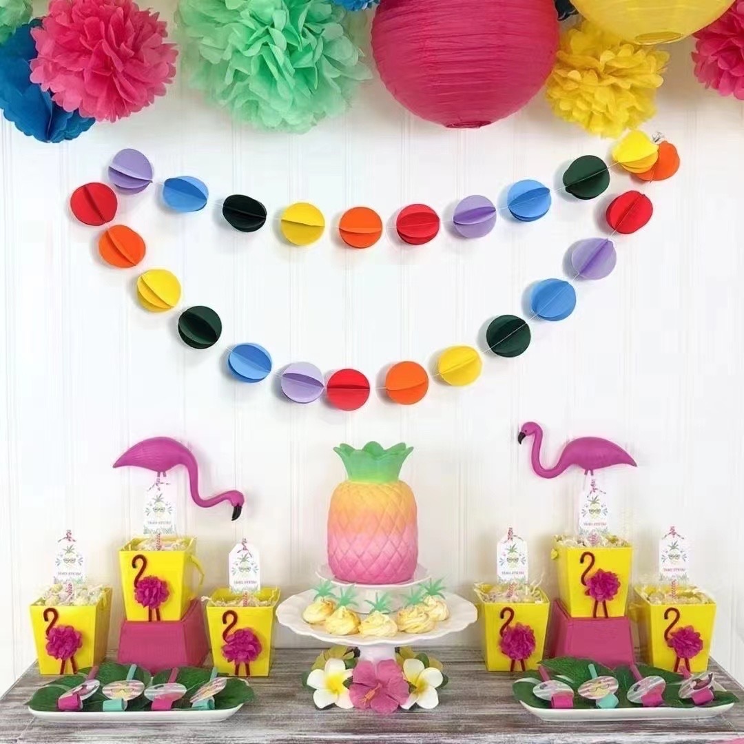 Garland 3d hanging paper shape round