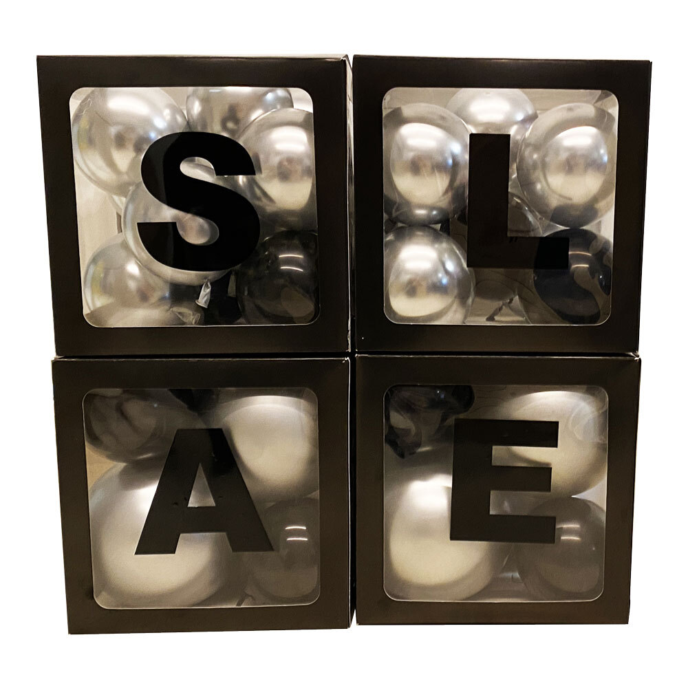 Balloon box μαύρο | 4 τεμάχια