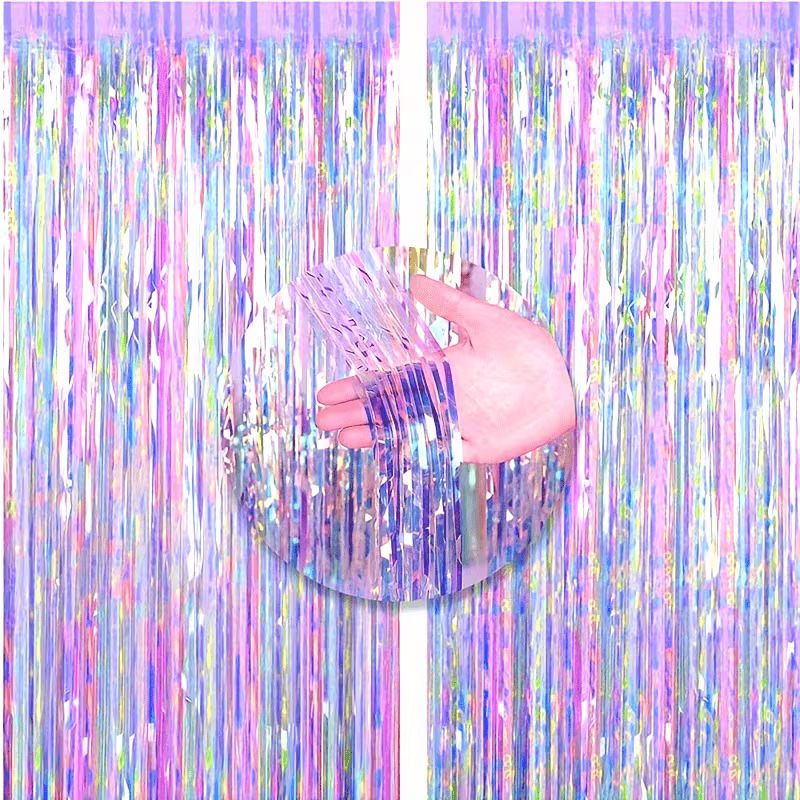 Lilac Dazzle Iridescent Curtain foil fringe (2m X 1m)