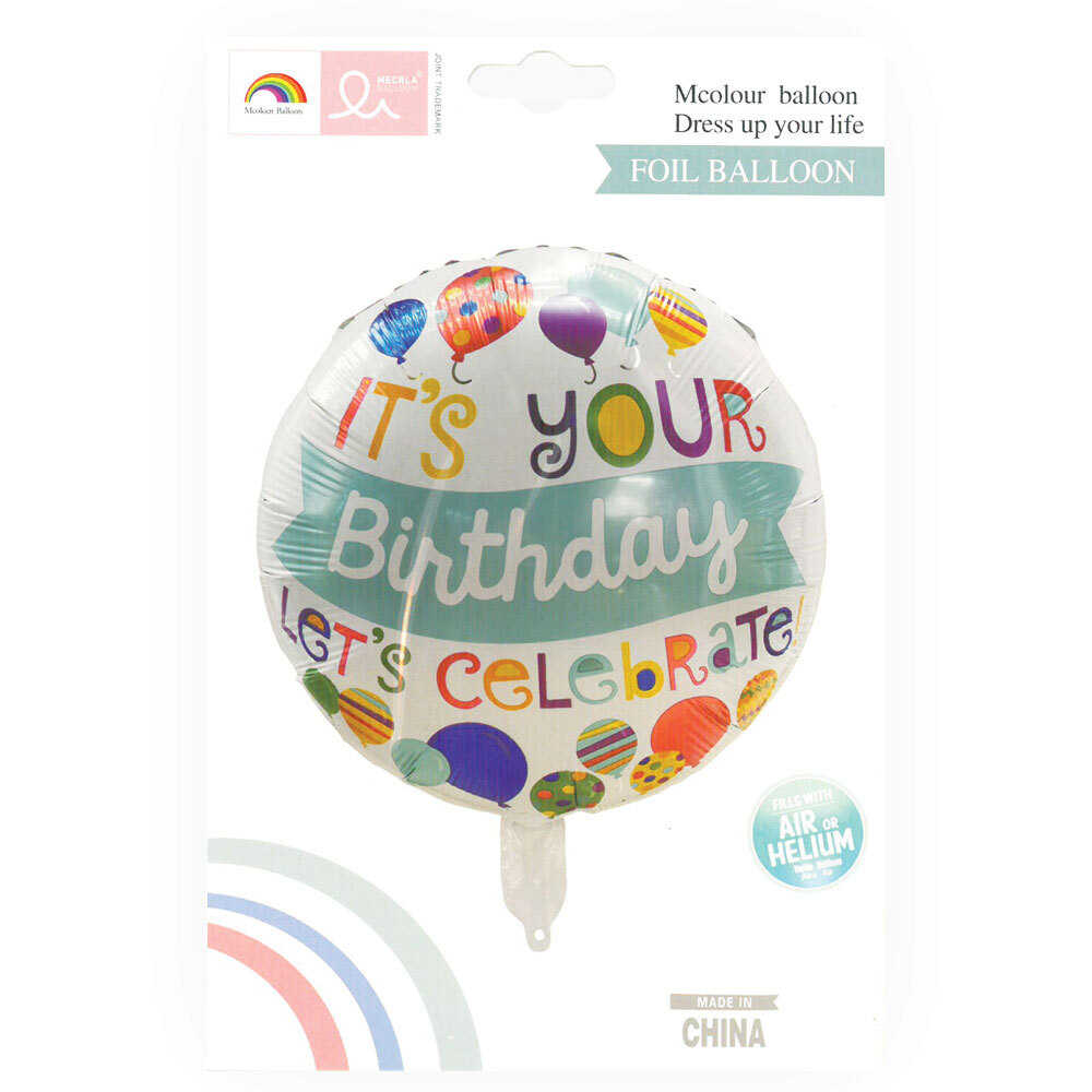 Μπαλόνι 18'' It's Your Birthday Let's Celebrate (Συσκευασμένο) 2