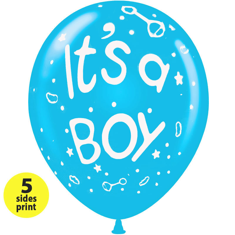 Μπαλόνια 12 ιντσών It's a Boy κουδουνιστρες  | 100τεμ  |  5 πλευρές εκτύπωση